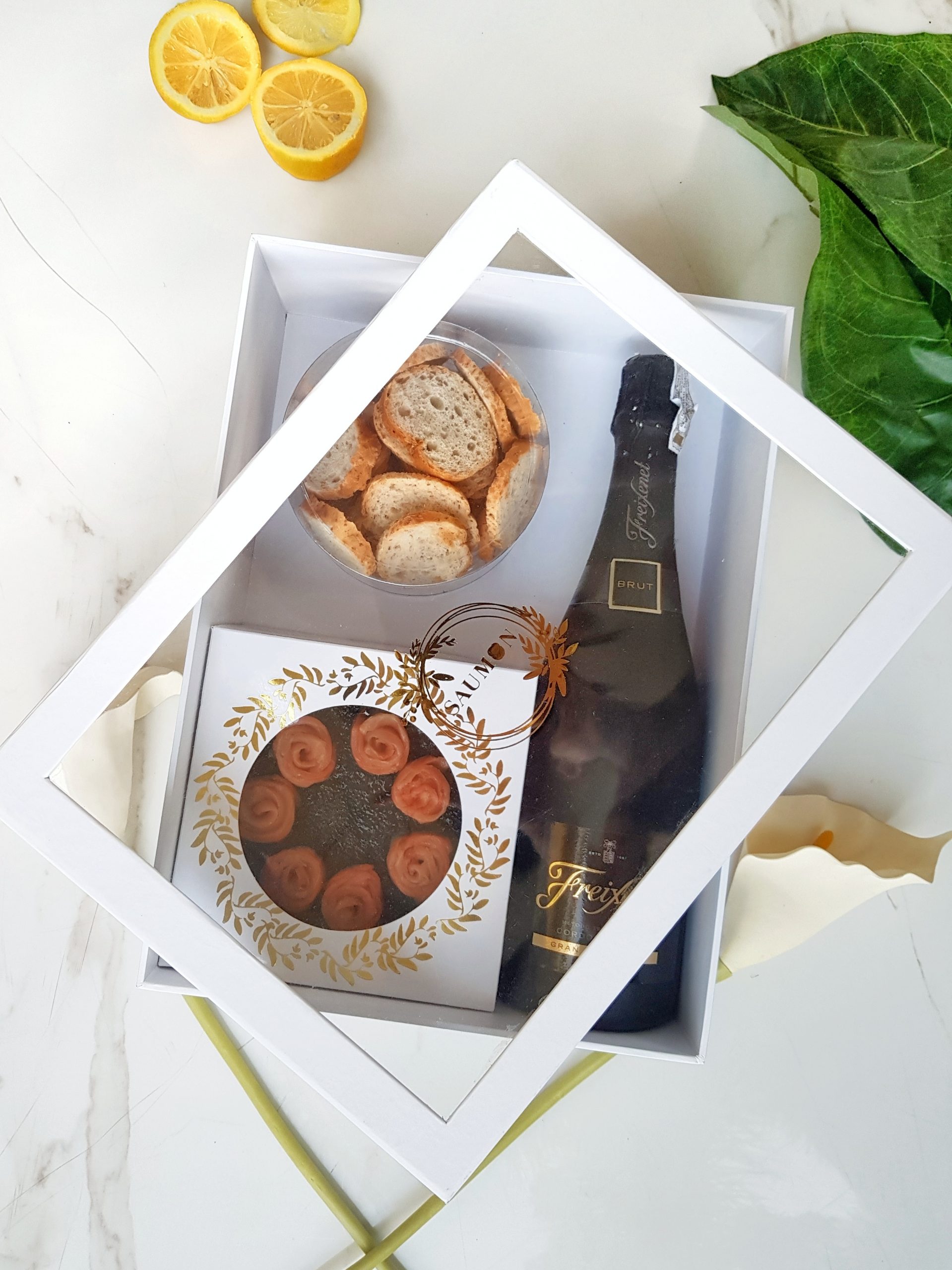 Caviar Cake Gift Box w/ Freixenet Cava